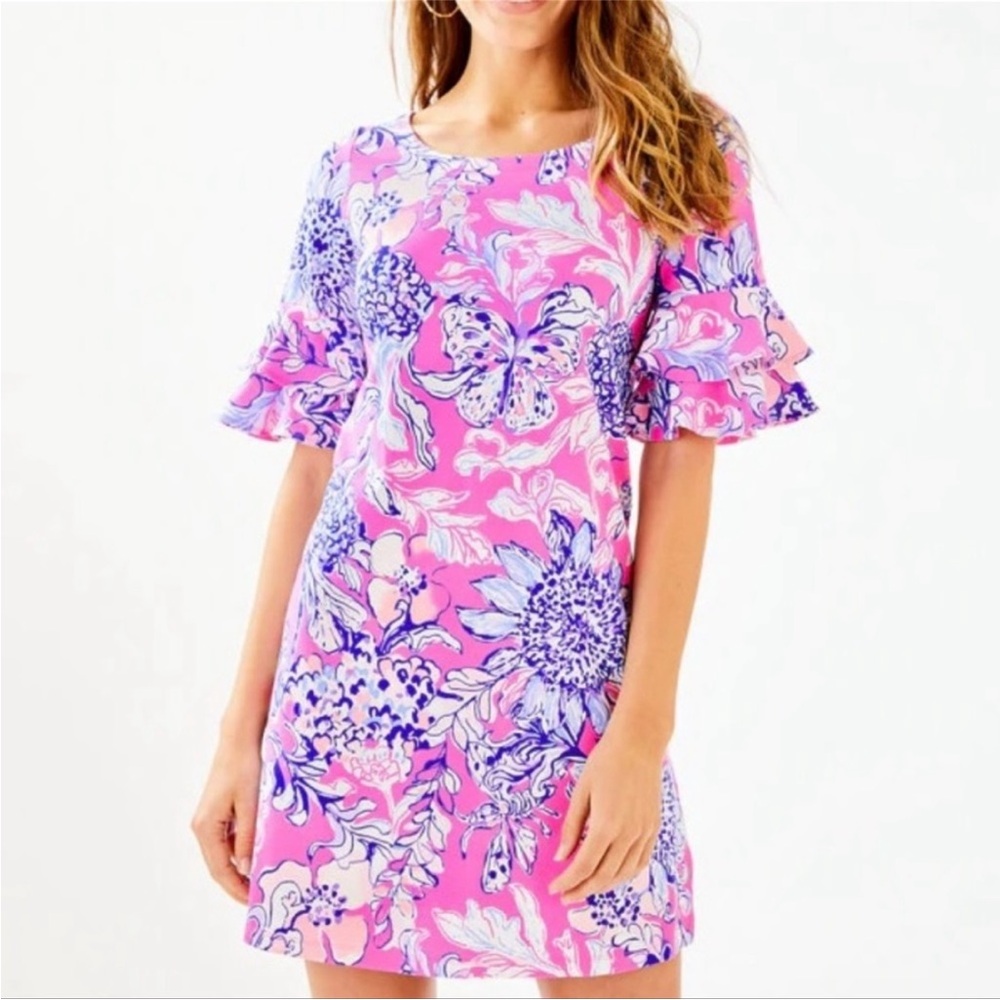 Lilly Pulitzer Lula Dress SZ XXS Pink Tropics Sun Drenched